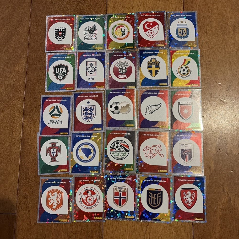 Panini FIFA Team Logo Stickers Lot 25 Holo Foil 2026 World Cup Rare